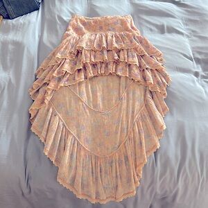 LoveShackFancy crepe cotton layered skirt size S